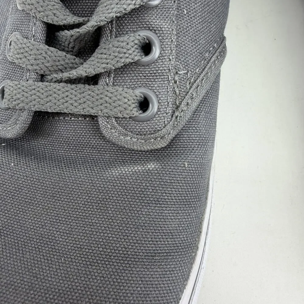 Vans Shoes Mens Size 10 Gray Canvas Skate Sneakers Casual Comfort Low Streetwear